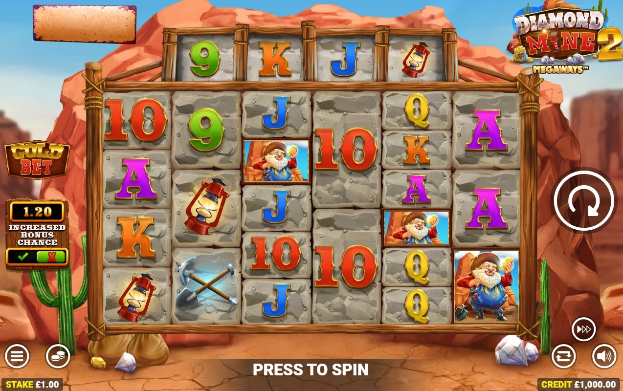 Diamond Mine 2 Megaways Slot Gameplay