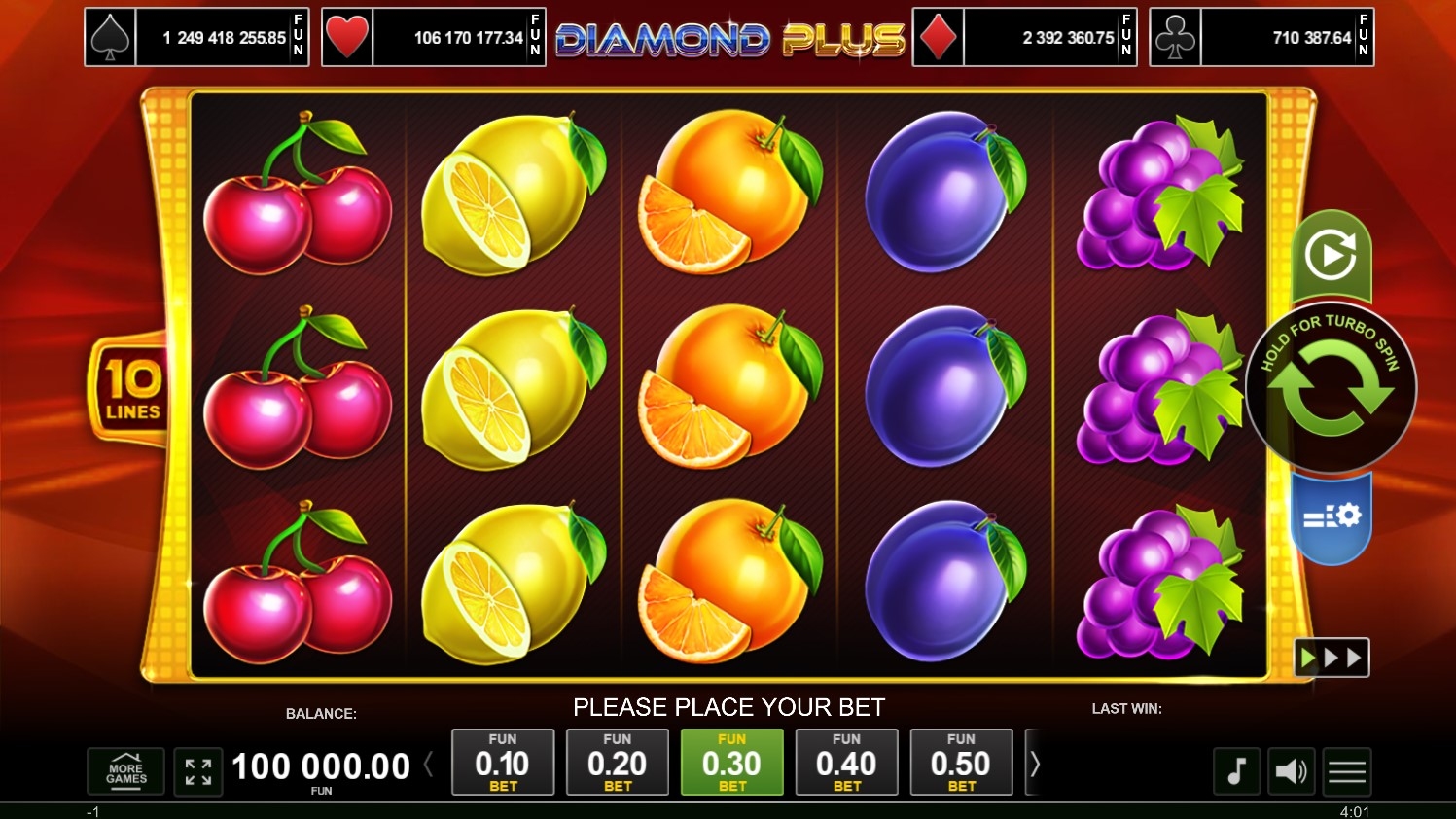 Diamond Plus Slot Gameplay