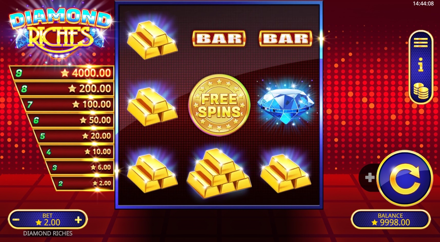 Diamond Riches Slot Gameplay