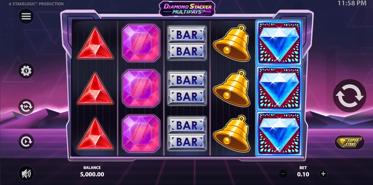Diamond Stacker Multipays Slot Gameplay