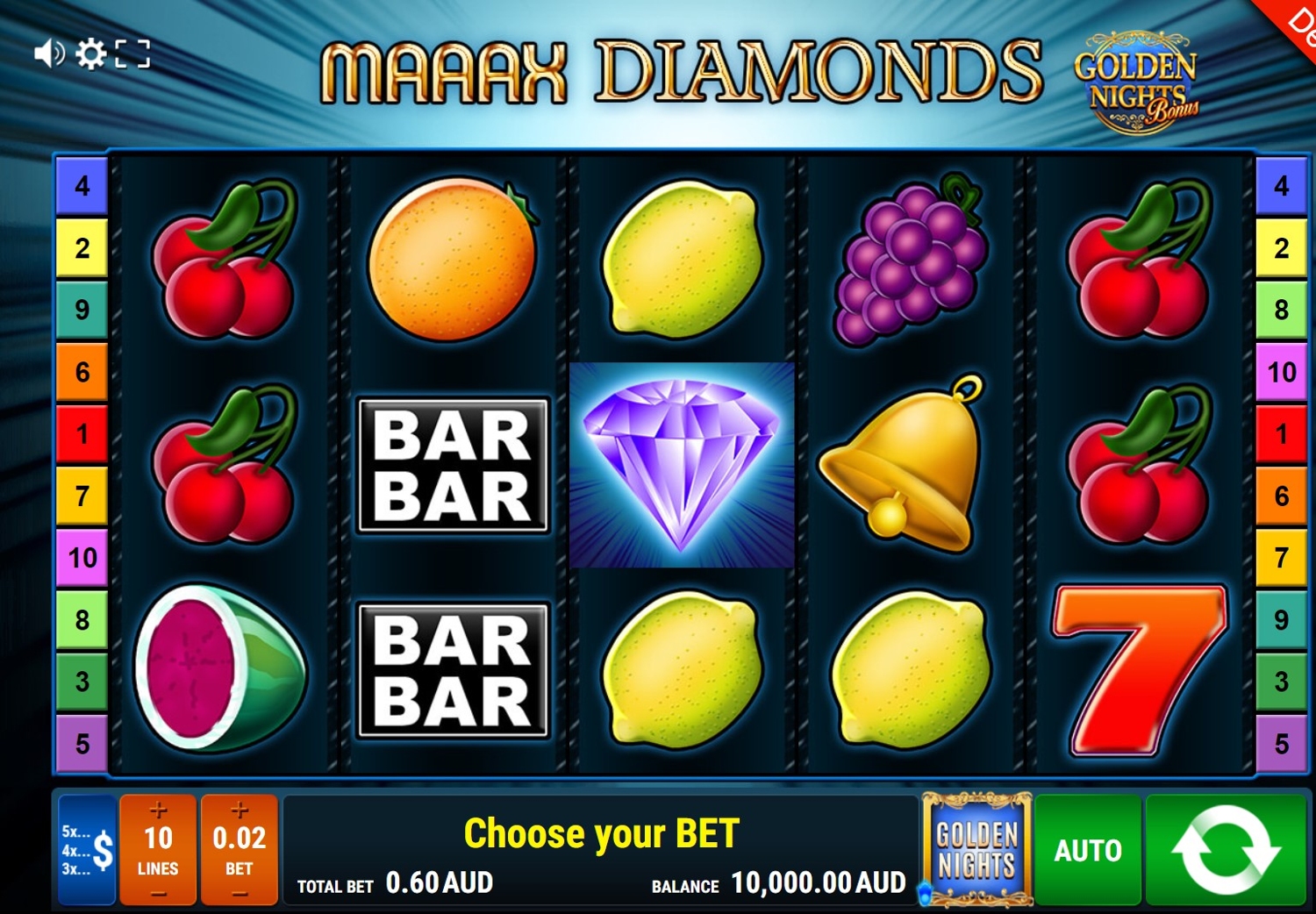 Maaax Diamonds - Golden Nights Bonus Slot Gameplay