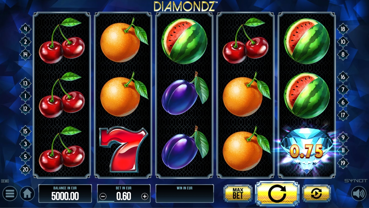 Diamondz Slot Gameplay