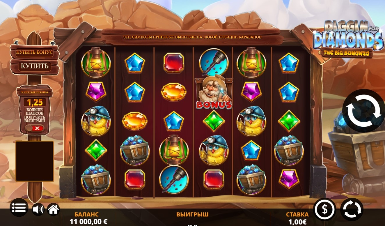Diggin' For Diamonds Slot Gameplay