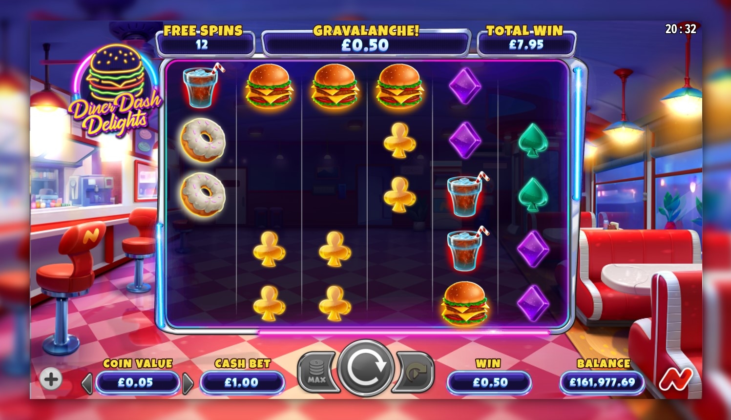 Diner Dash Delights Slot Gameplay