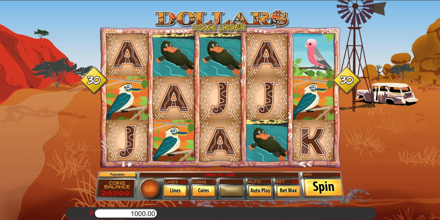 Dollars Down Under Slot Gameplay