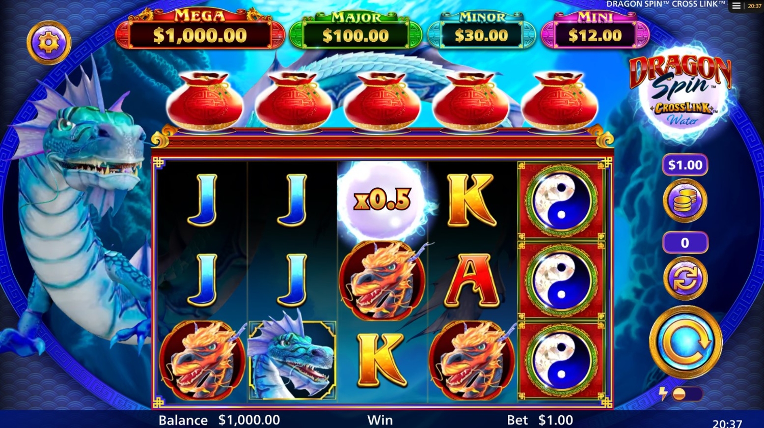 Dragon Spin CrossLink Water Slot Gameplay