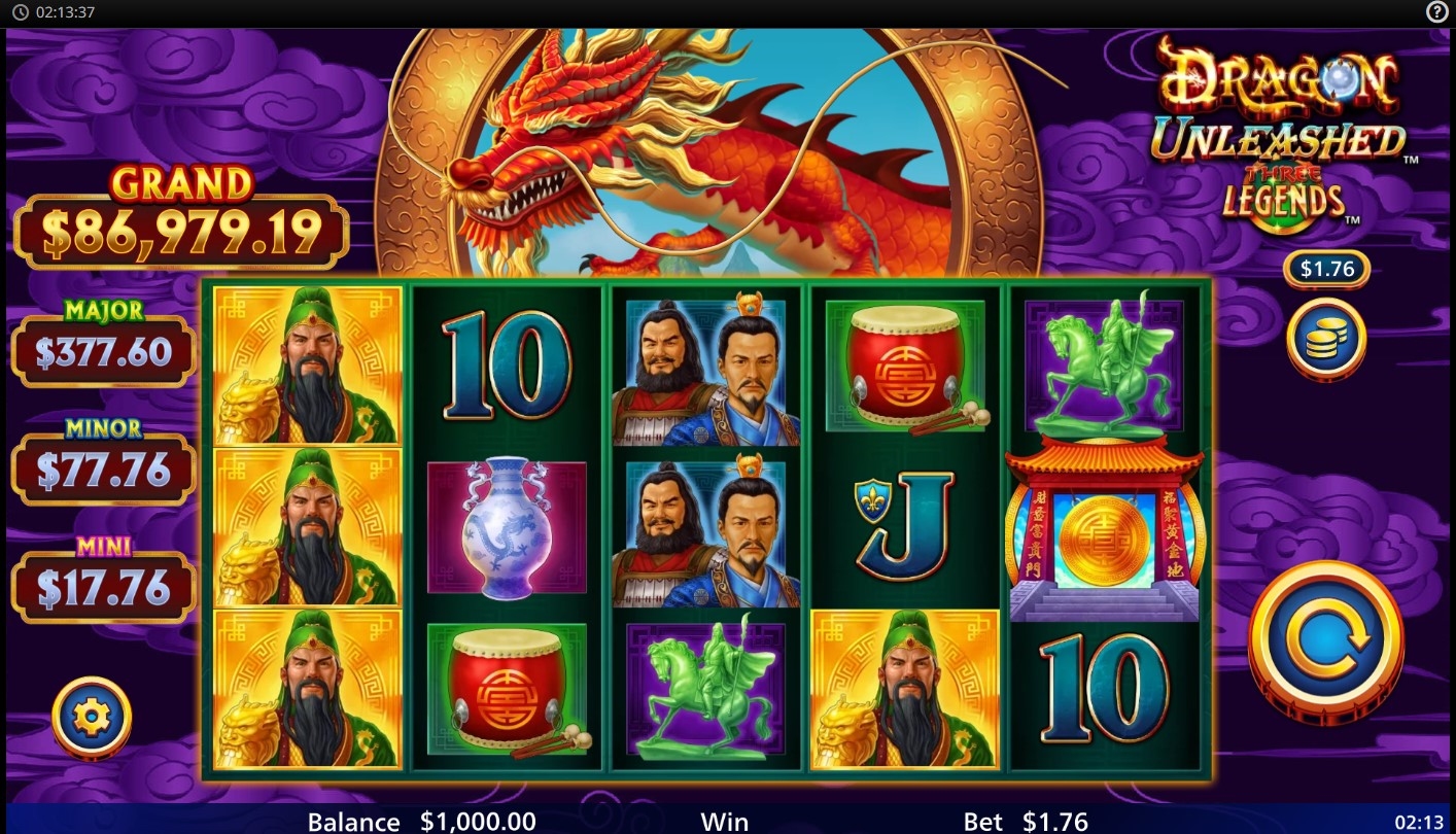 Dragon Unleashed - Three Legends Slot Gameplay