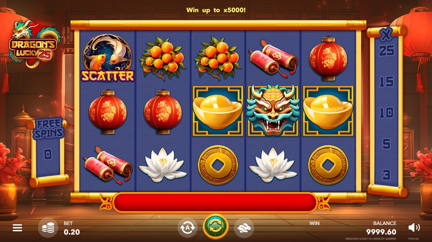 Dragon's Lucky 25 Slot Gameplay