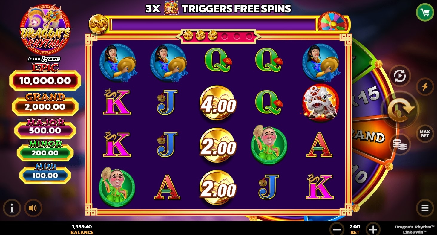 Dragon's Rhythm Link&Win Slot Gameplay