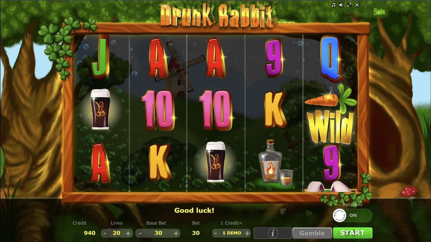 Drunk Rabbit Slot Gameplay