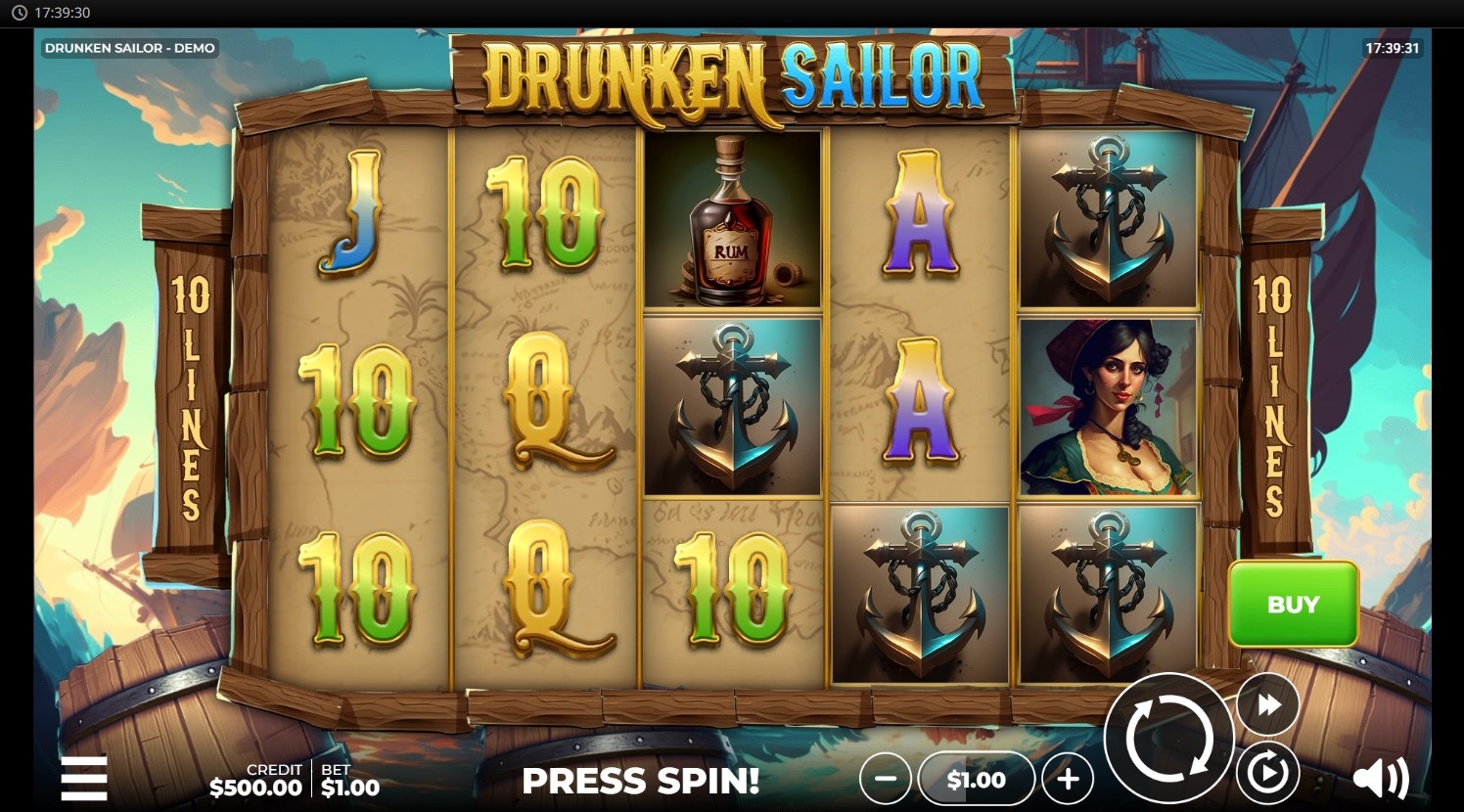Drunken Sailor Slot Gameplay