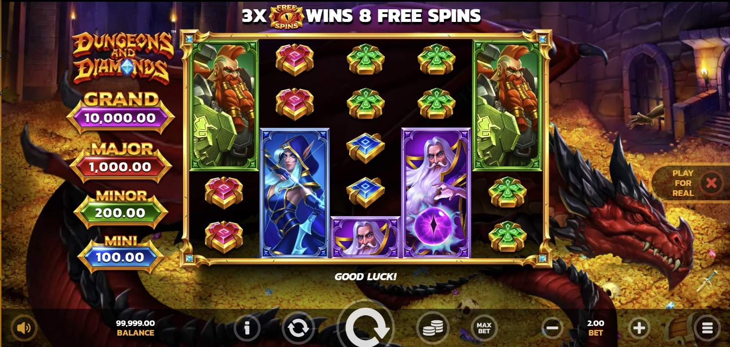 Dungeons and Diamonds Slot Gameplay