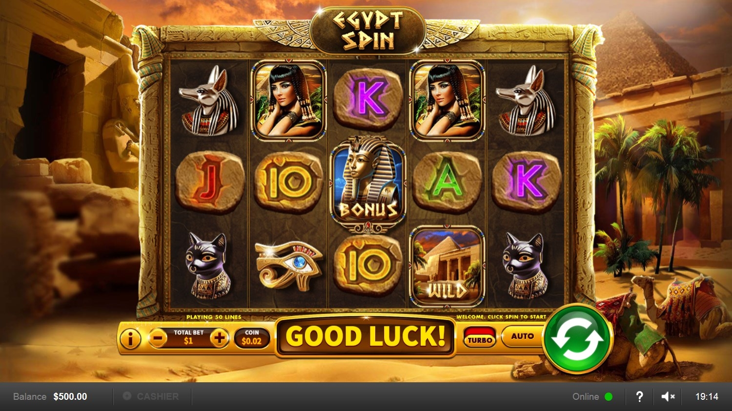 Egypt Spin Slot Gameplay
