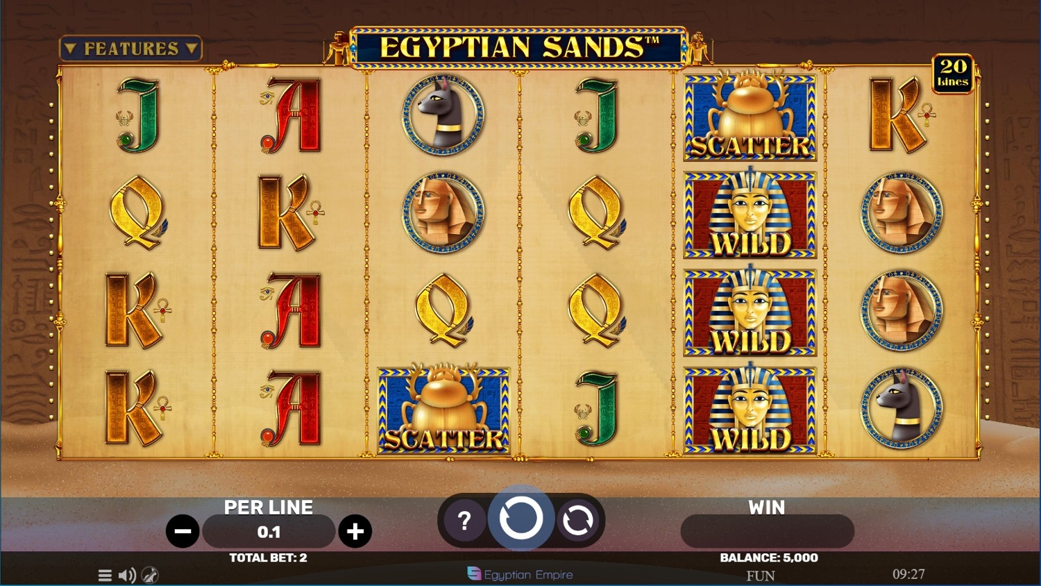 Egyptian Sands Slot Gameplay