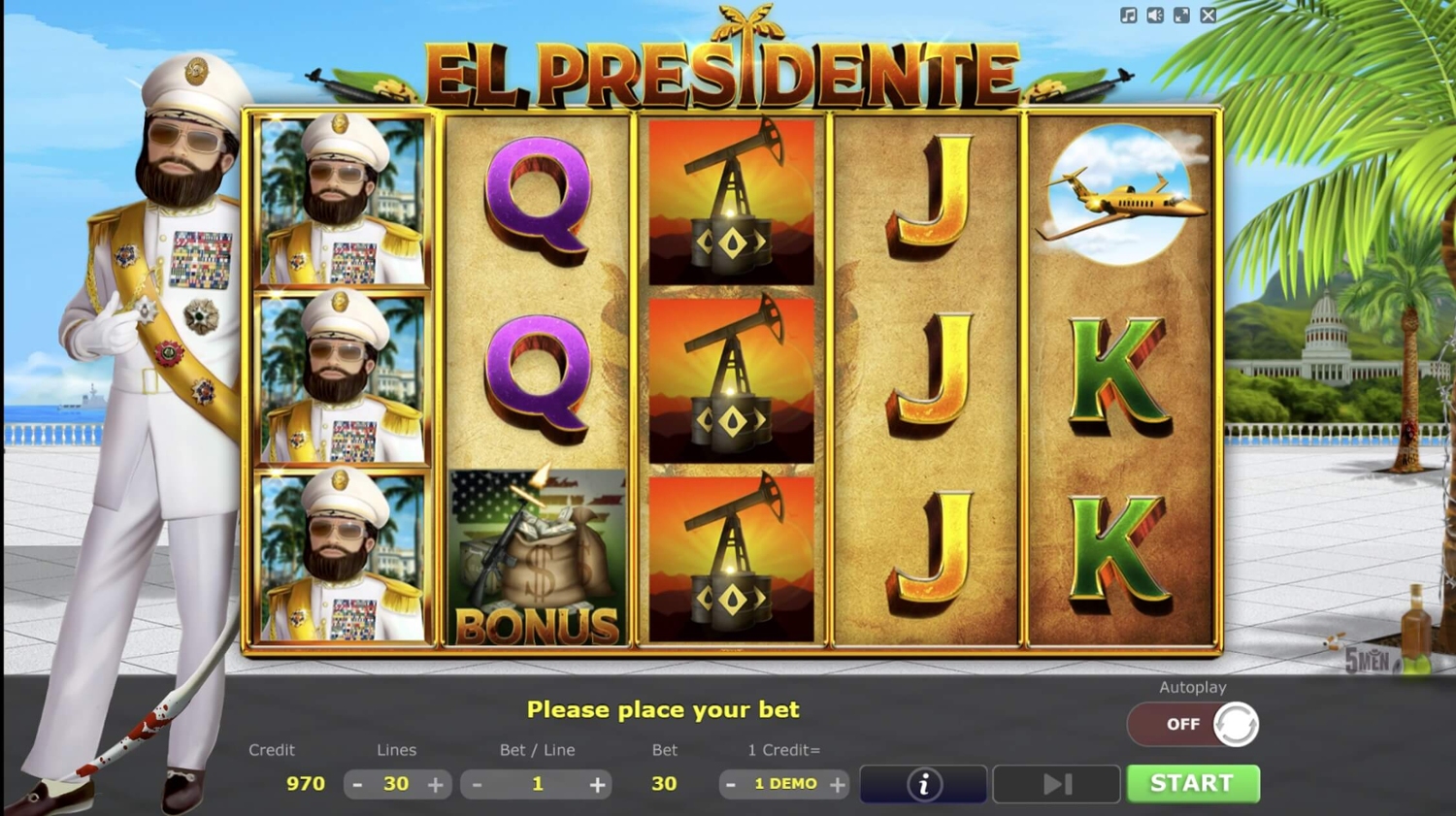 El Presidente Slot Gameplay