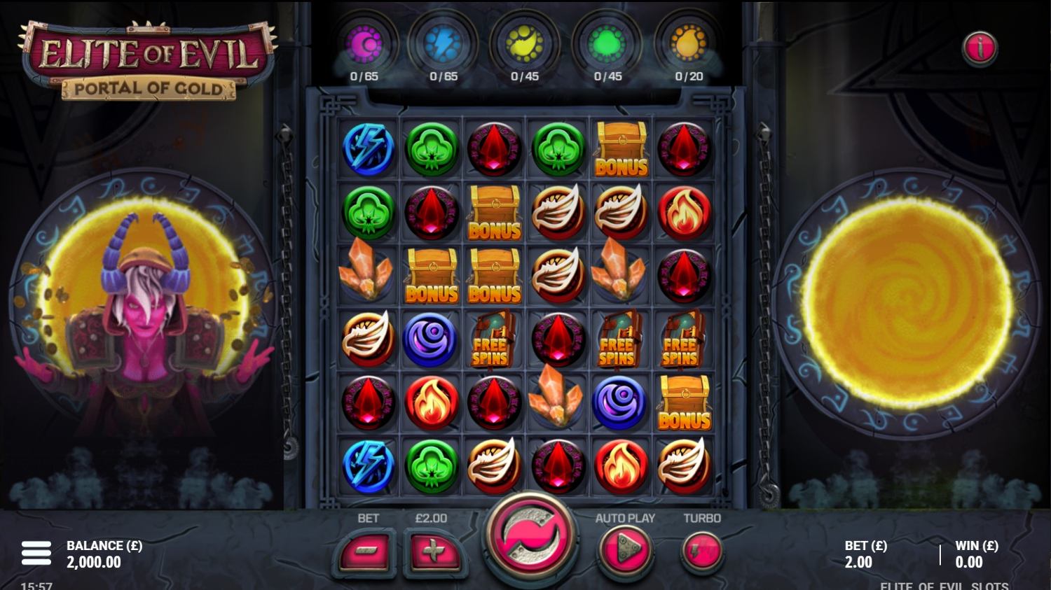 Elite of Evil - Portal of Gold Slot Gameplay