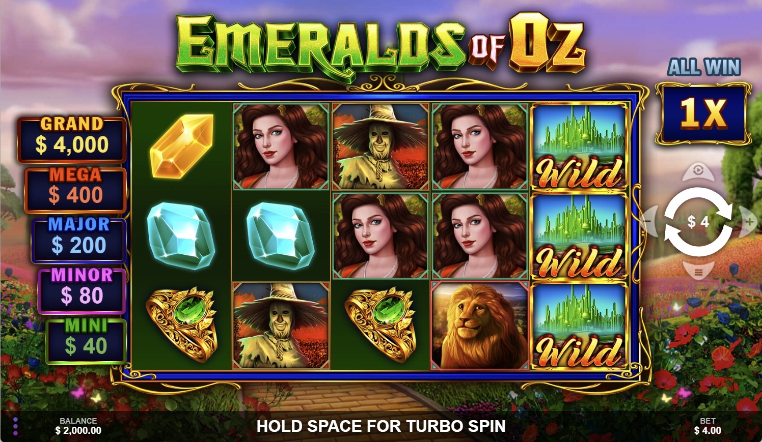 Emeralds of Oz Slot Gameplay