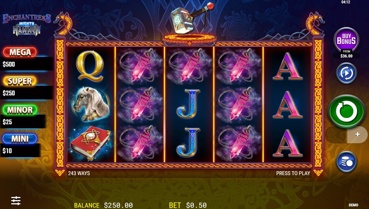 Enchantress Mighty Hammer Slot Gameplay