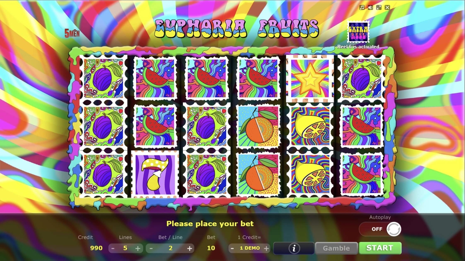 Euphoria Fruits Slot Gameplay