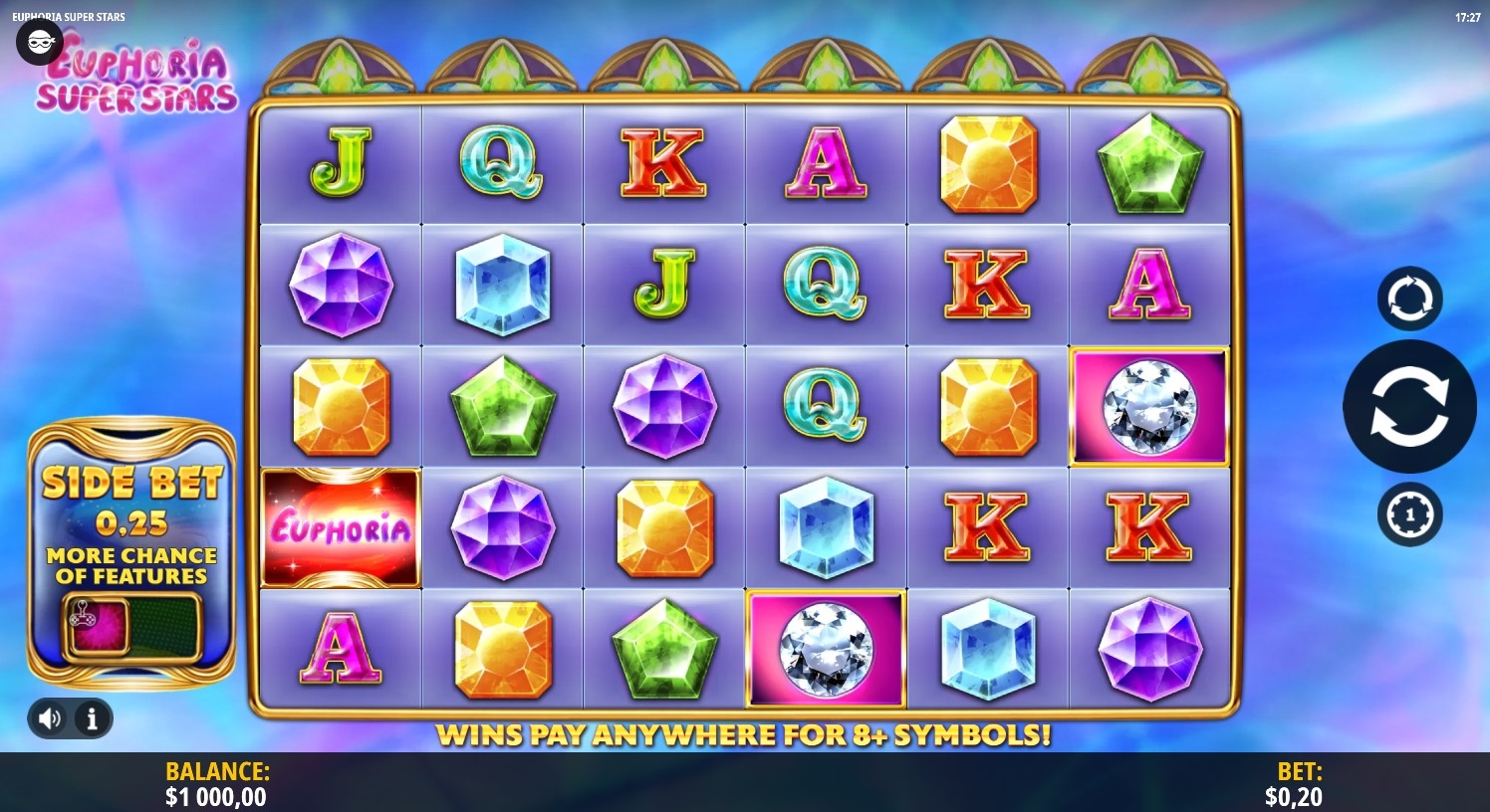 Euphoria Super Stars Slot Gameplay