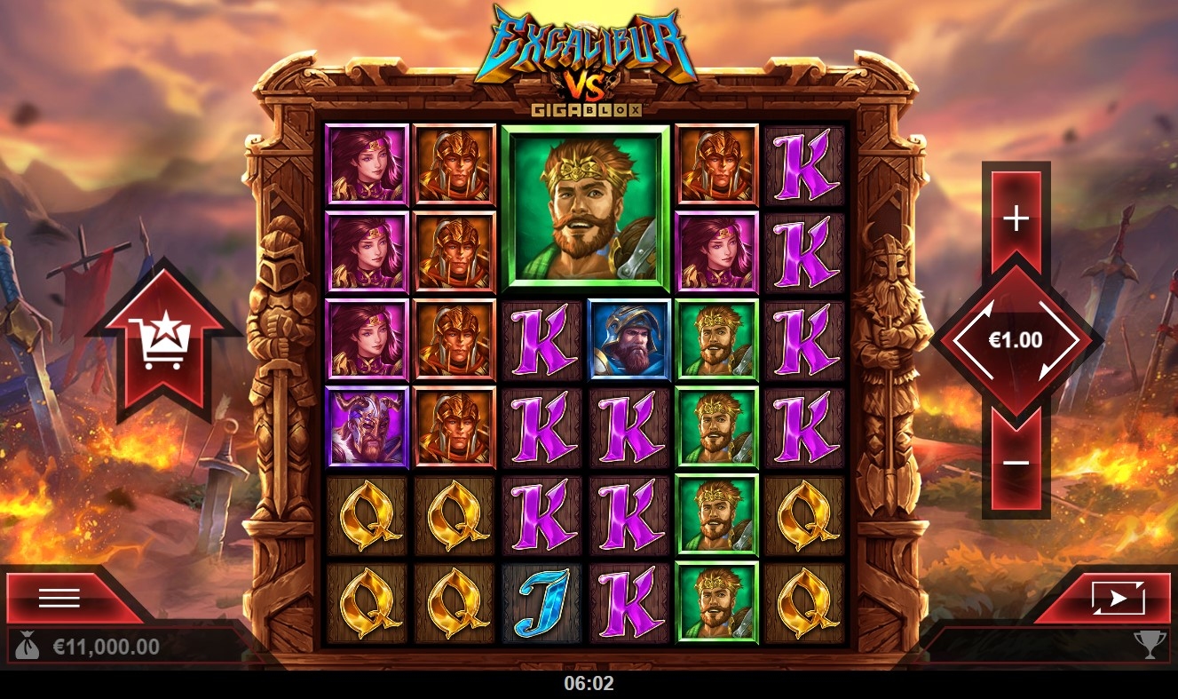 Excalibur Vs Gigablox Slot Gameplay