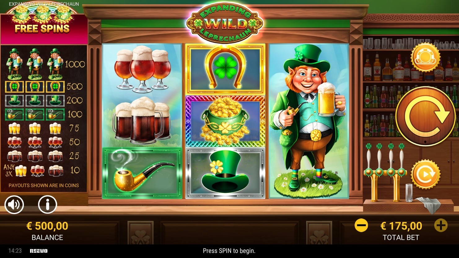 Expanding Wild Leprechaun Slot Gameplay
