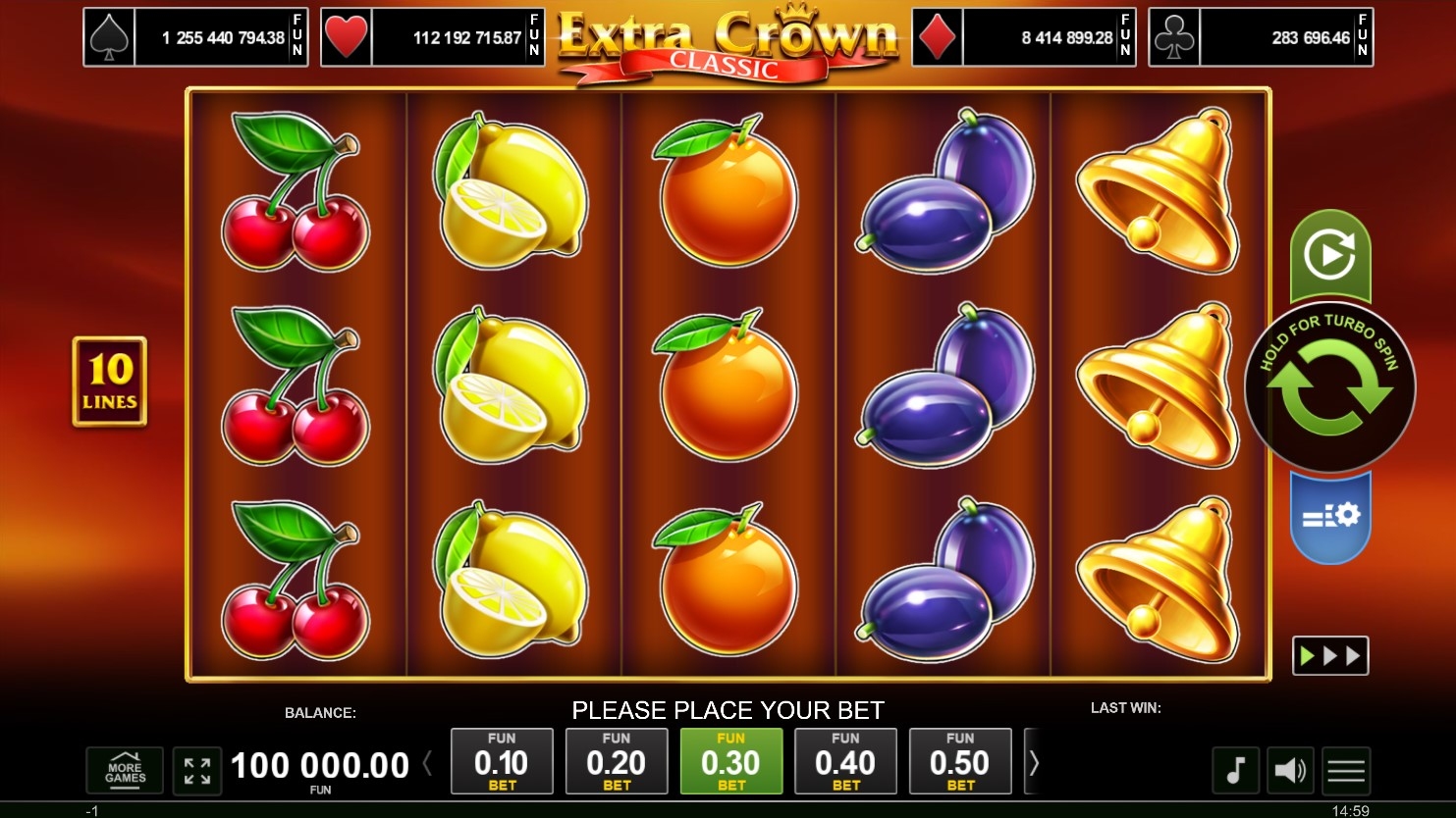 Extra Crown Classic Slot Gameplay