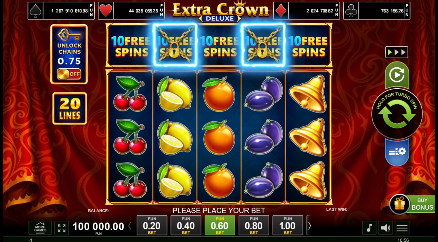 Extra Crown Deluxe Slot Gameplay
