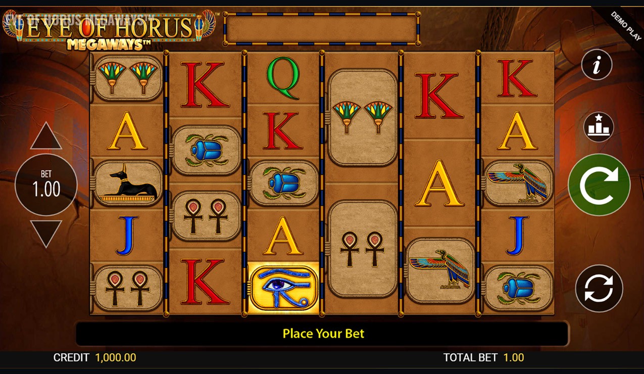 Eye of Horus Megaways Slot Gameplay