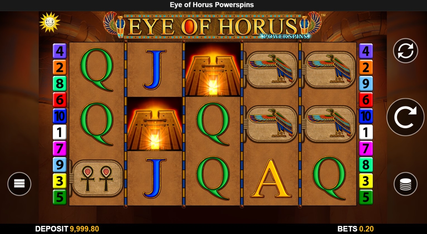 Eye of Horus Power Spins Slot Gameplay