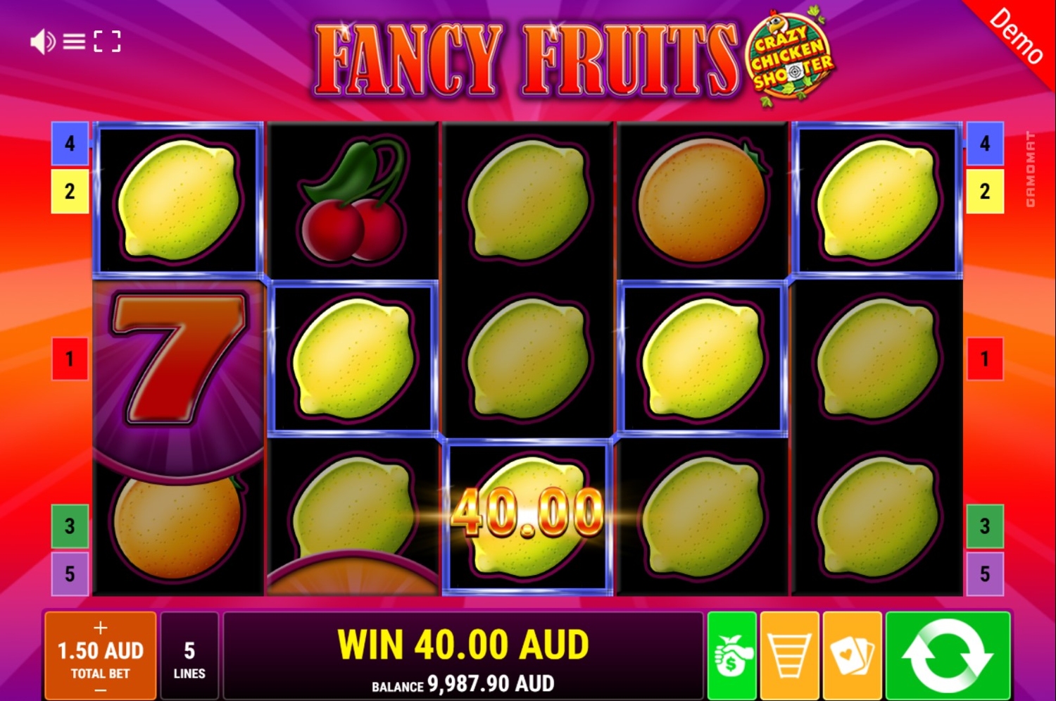 Fancy Fruits - Crazy Chicken Shooter Slot Gameplay