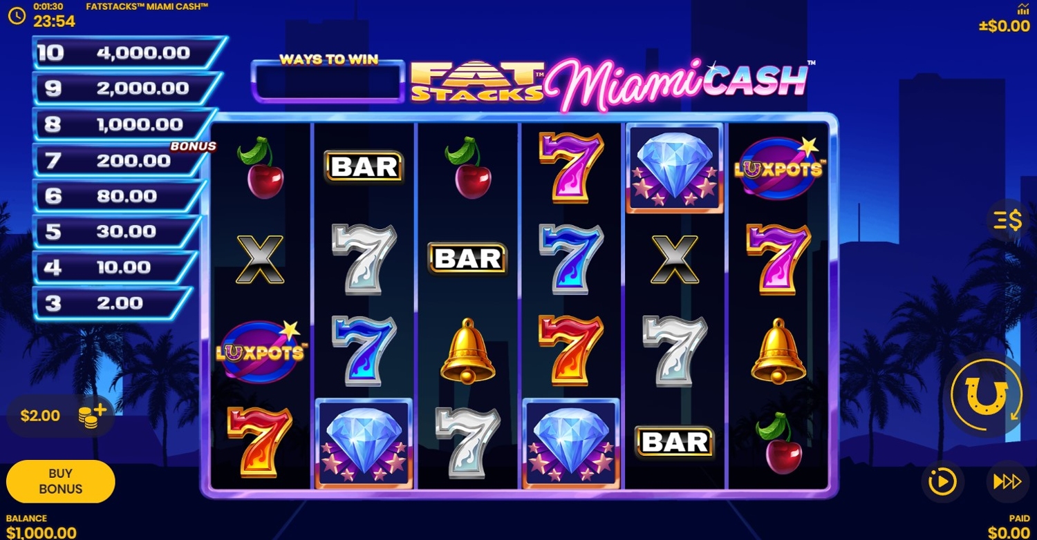 FatStacks Miami Cash Slot Gameplay