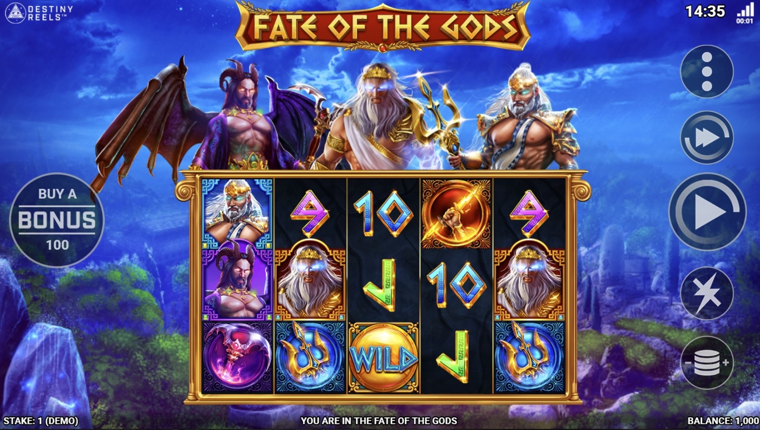 Fate of the Gods with Destiny Reels Slot Gameplay