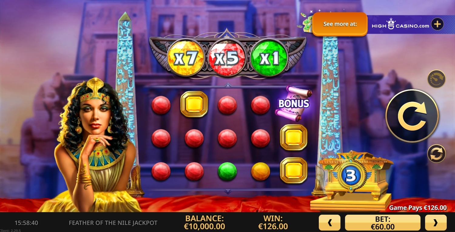 Feather Of The Nile Jackpot Slot Gameplay