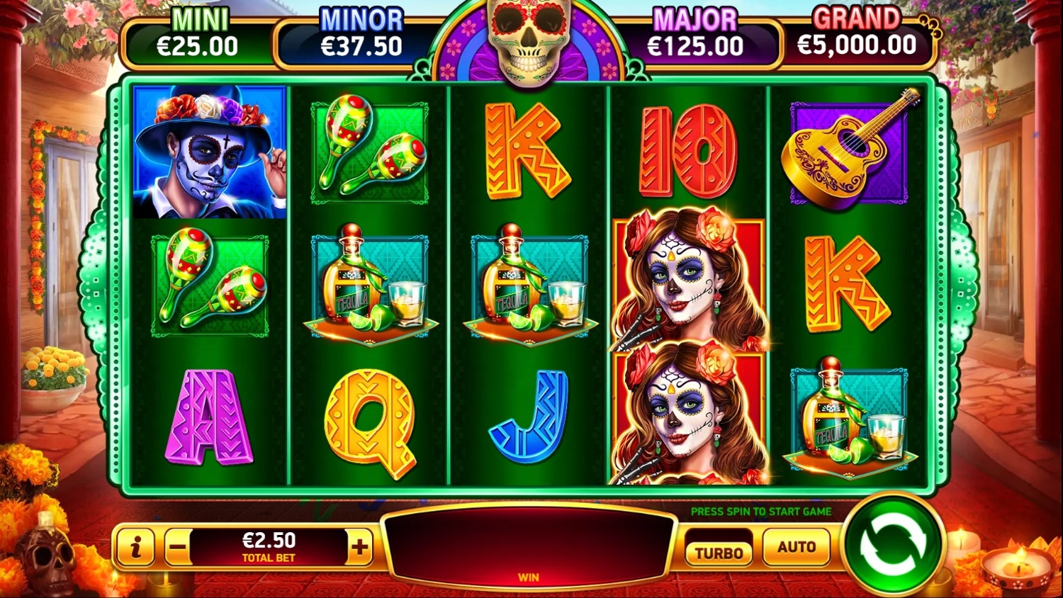 Feliz Dia de los Muertos Slot Gameplay