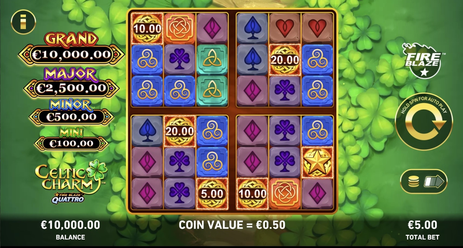 Fire Blaze Quattro: Celtic Charm Slot Gameplay