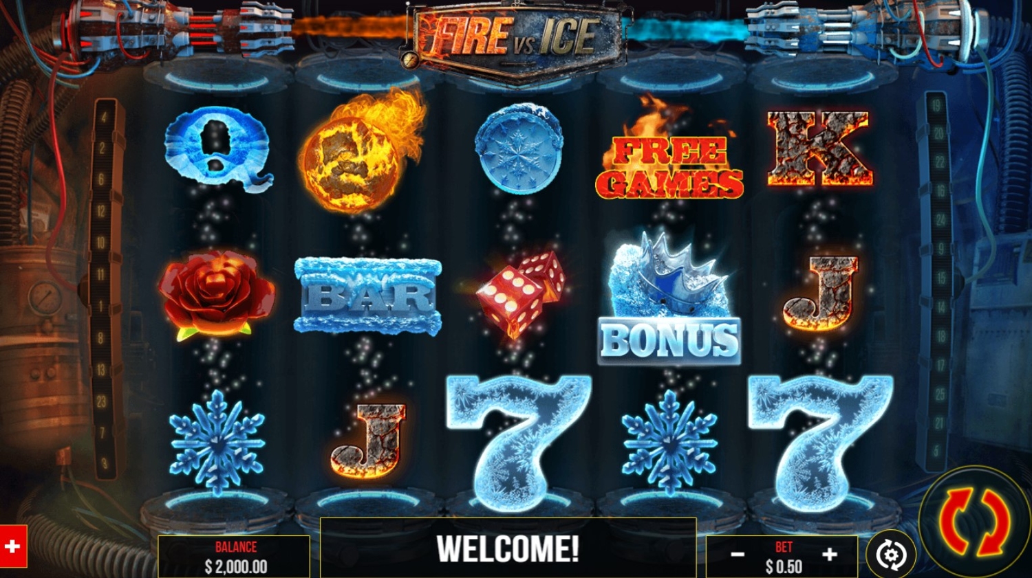 Fire Vs Ice Slot Gameplay