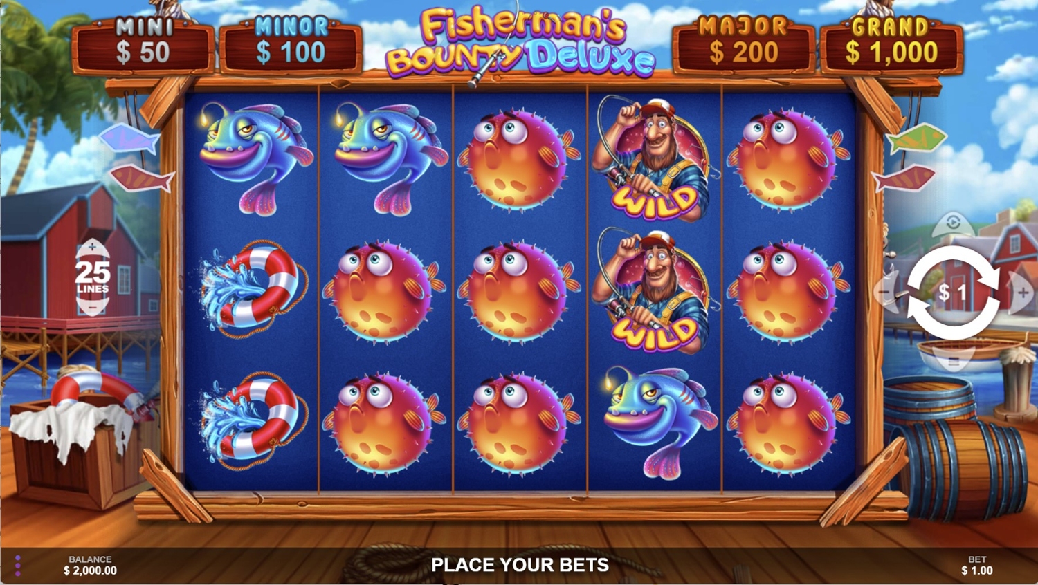 Fisherman's Bounty Deluxe Slot Gameplay