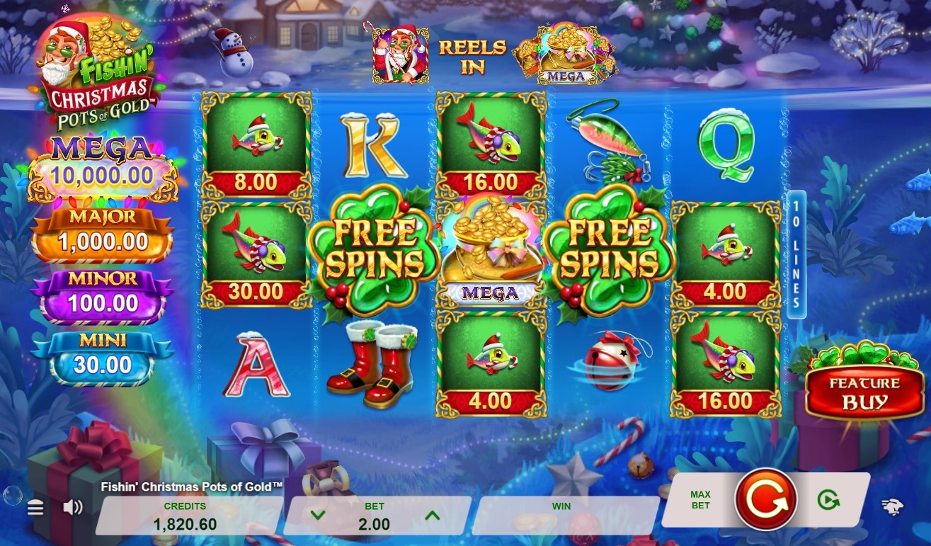 Fishin' Christmas Pots Of Gold Slot Gameplay