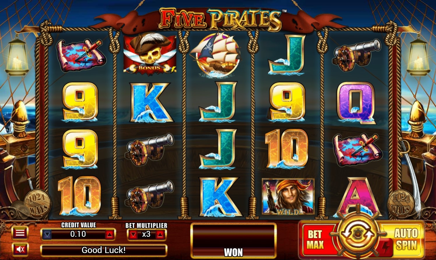 Five Pirates Slot Gameplay