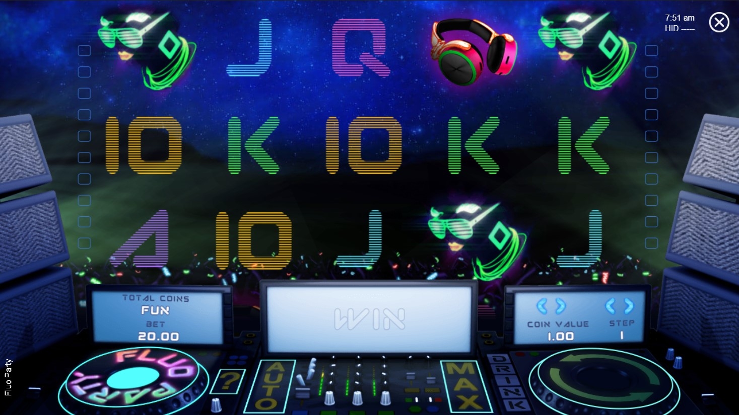 Fluo Party Slot Gameplay