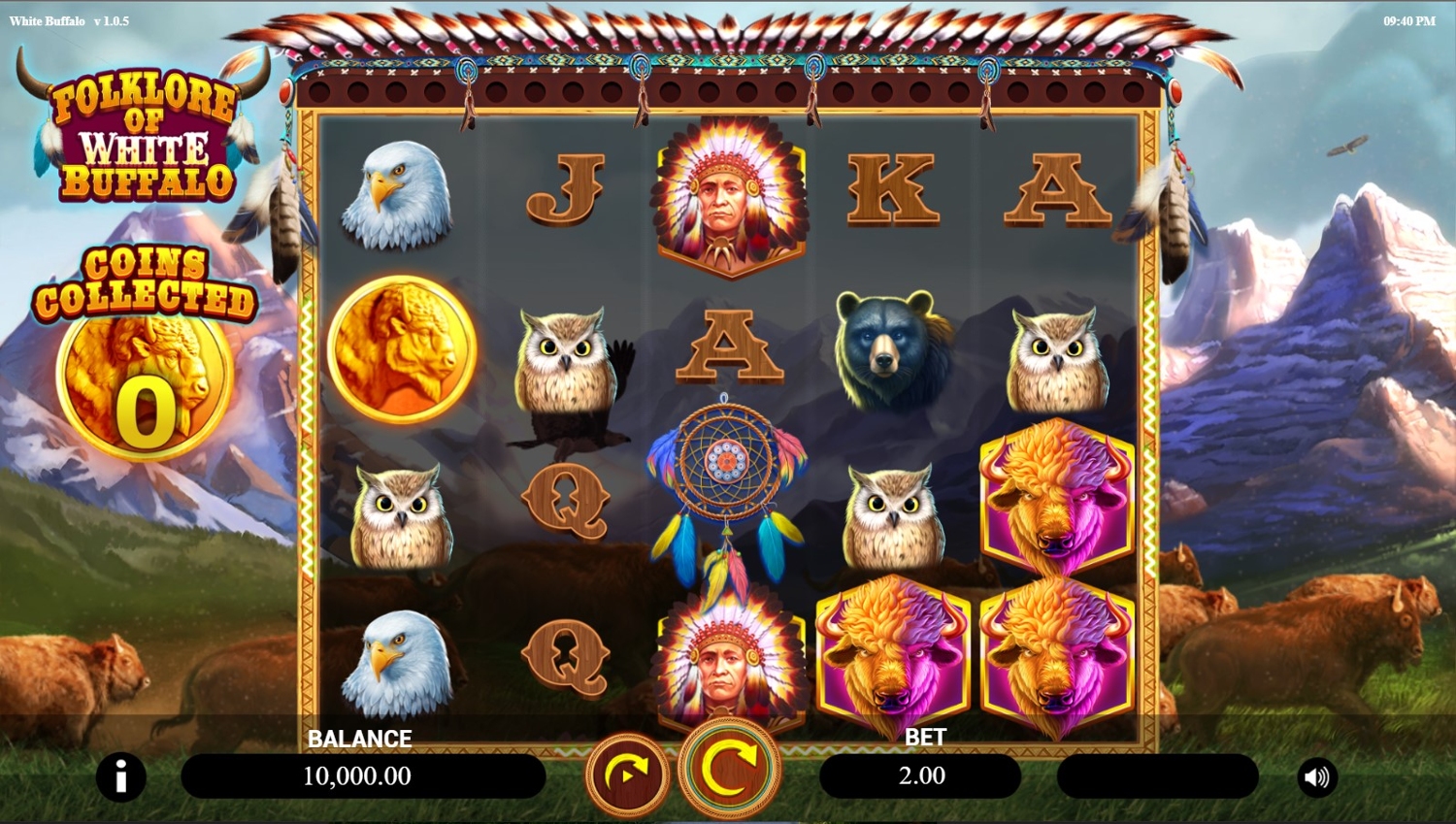 Folklore of White Buffalo Slot Gameplay
