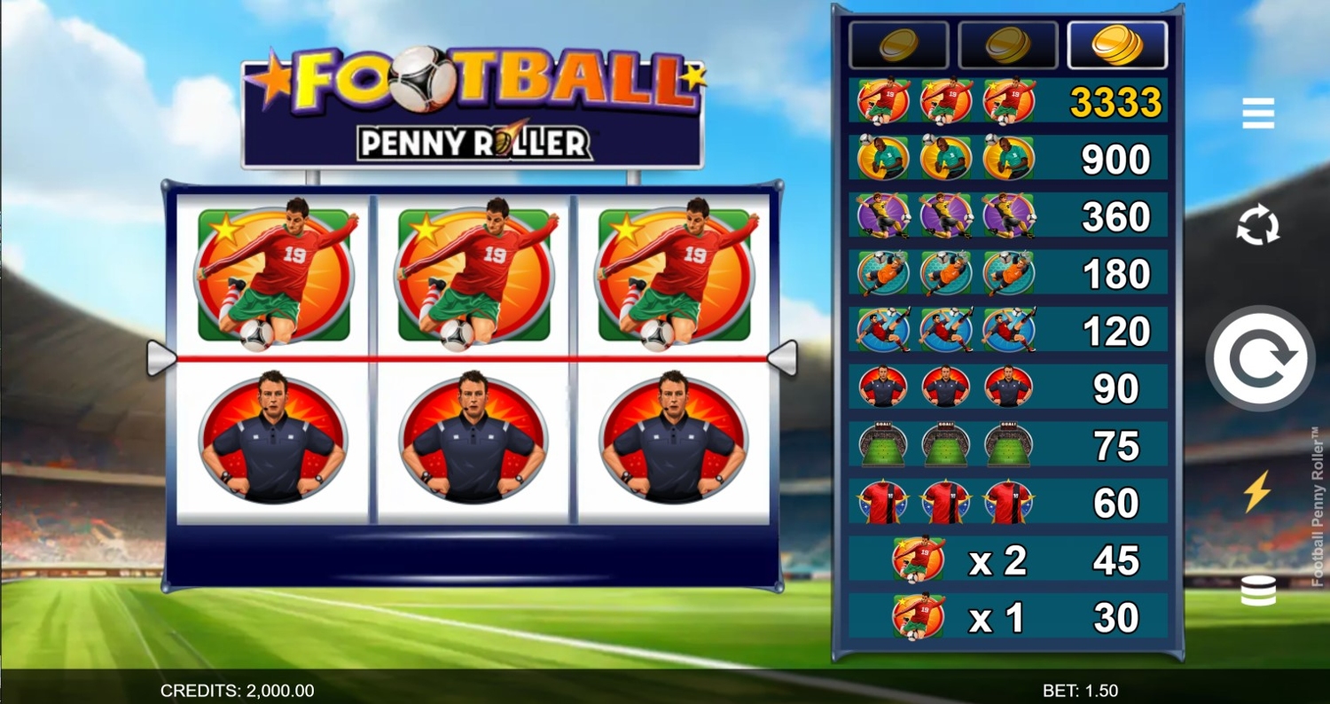 Football Penny Roller Slot Gameplay