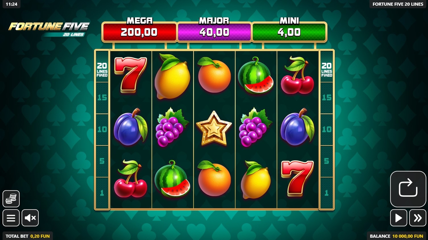 Fortune Five 20 Lines Slot Gameplay