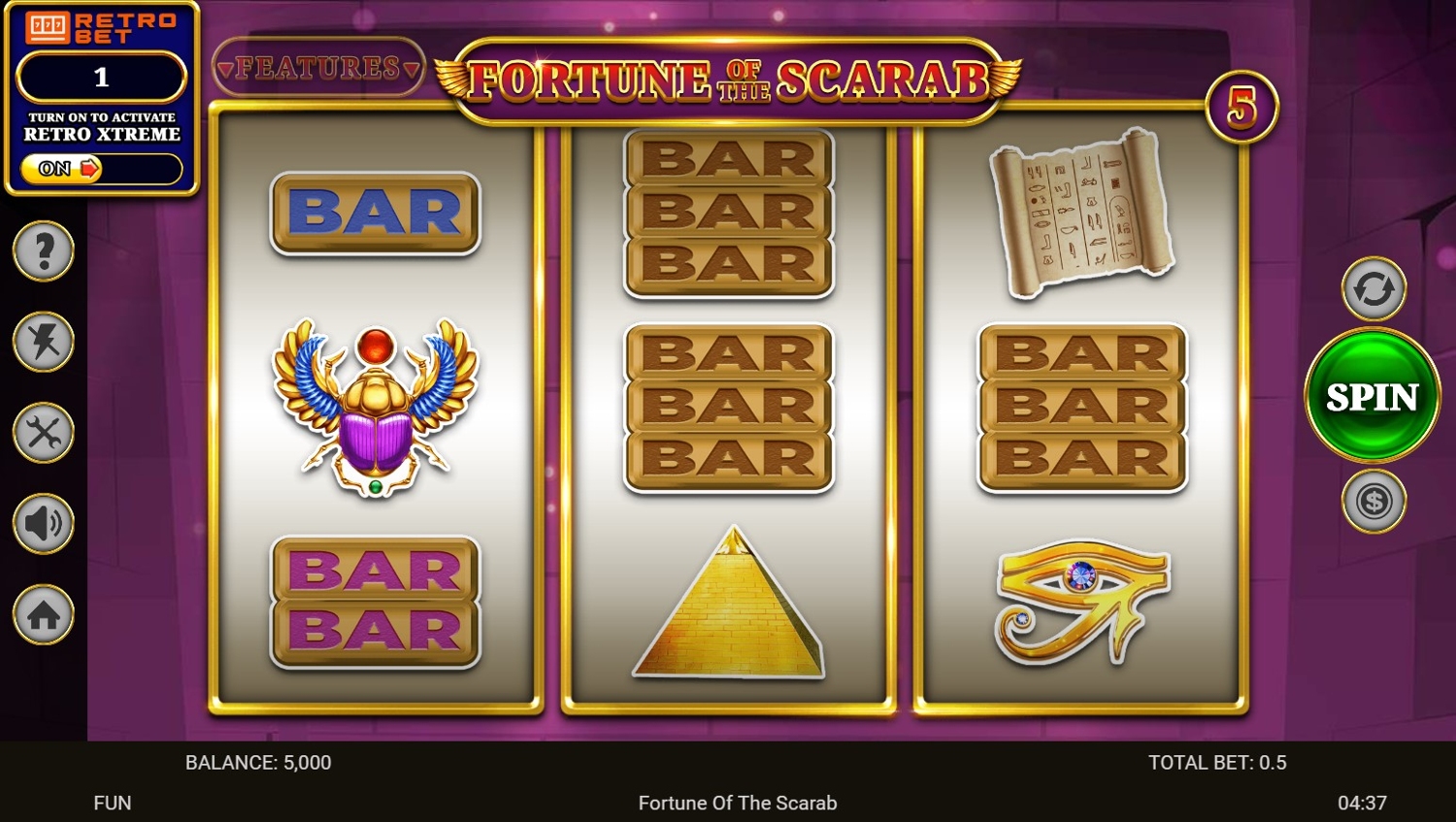 Fortune of the Scarab Slot Gameplay