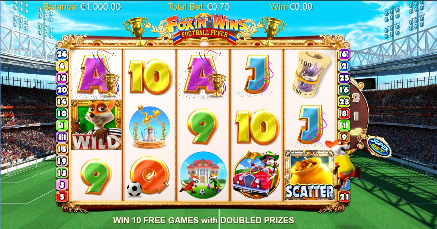 Foxin Wins Football Fever Slot Gameplay