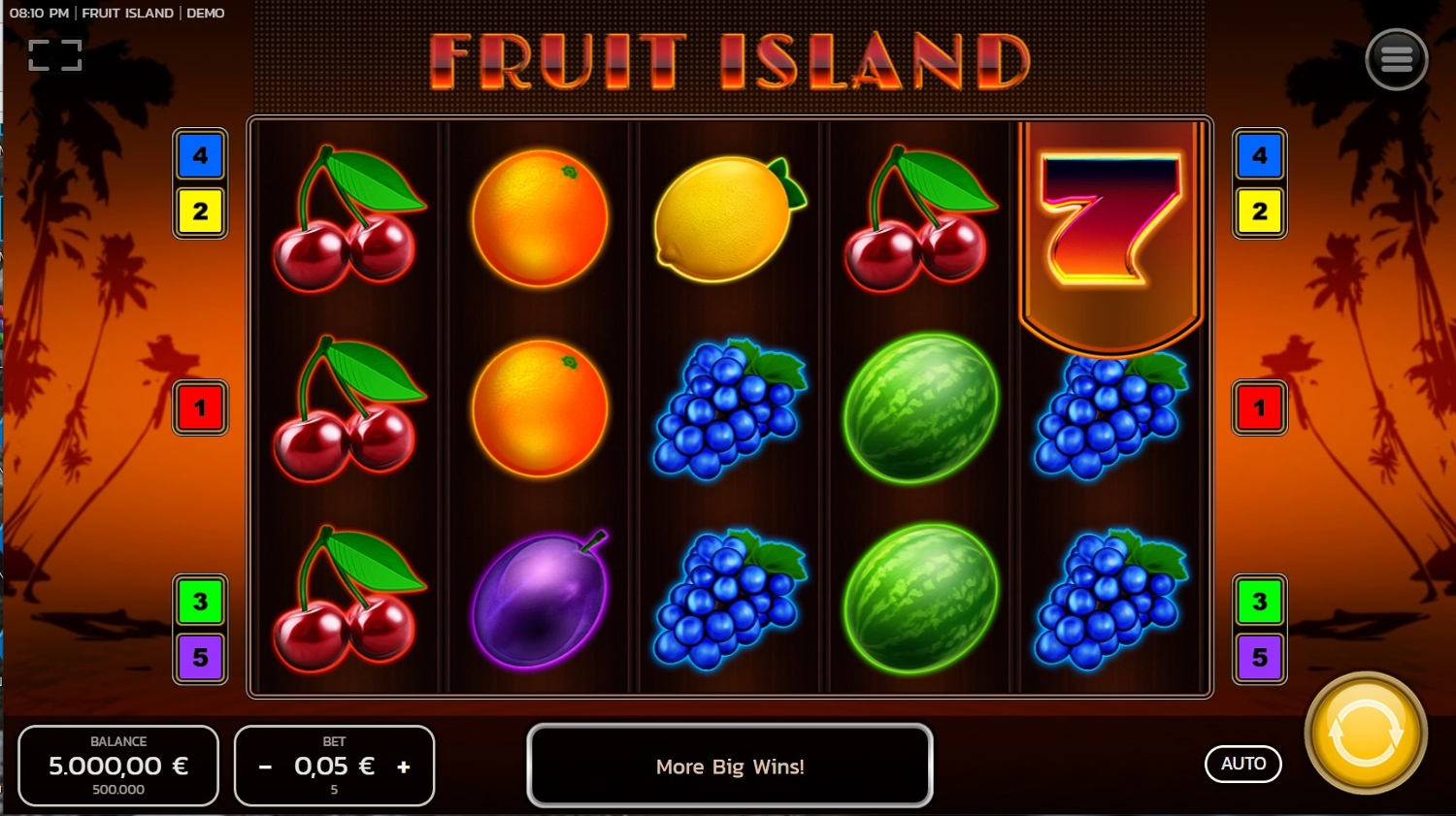 Fruit Island Slot Gameplay