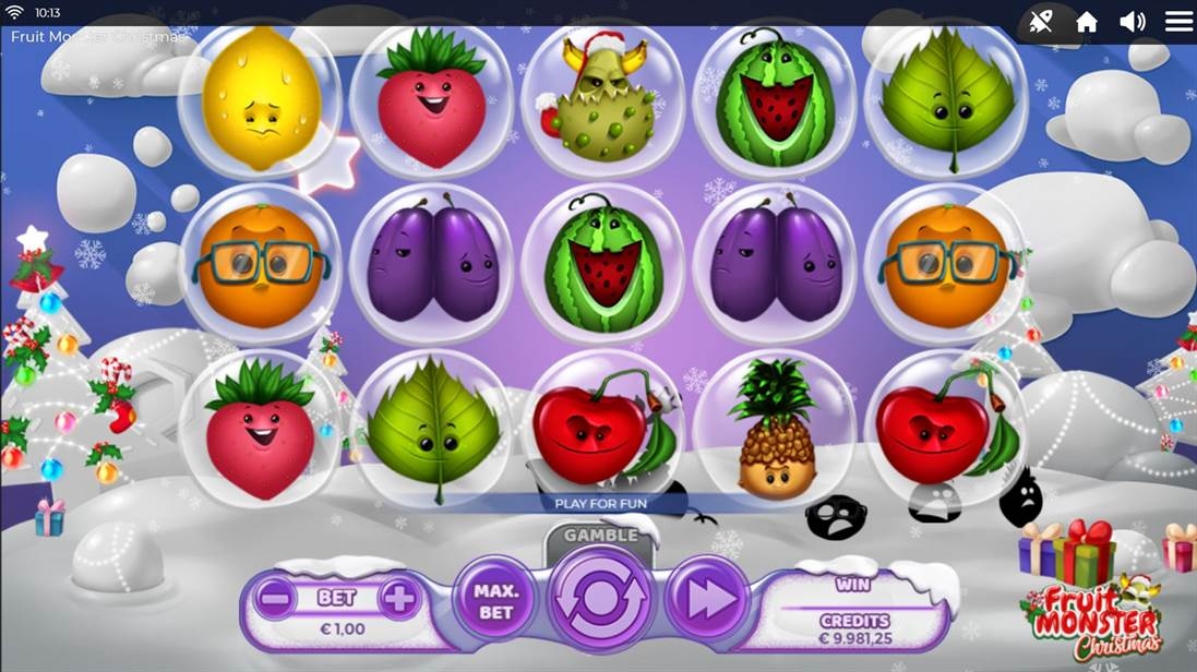 Fruit Monster Christmas Slot Gameplay