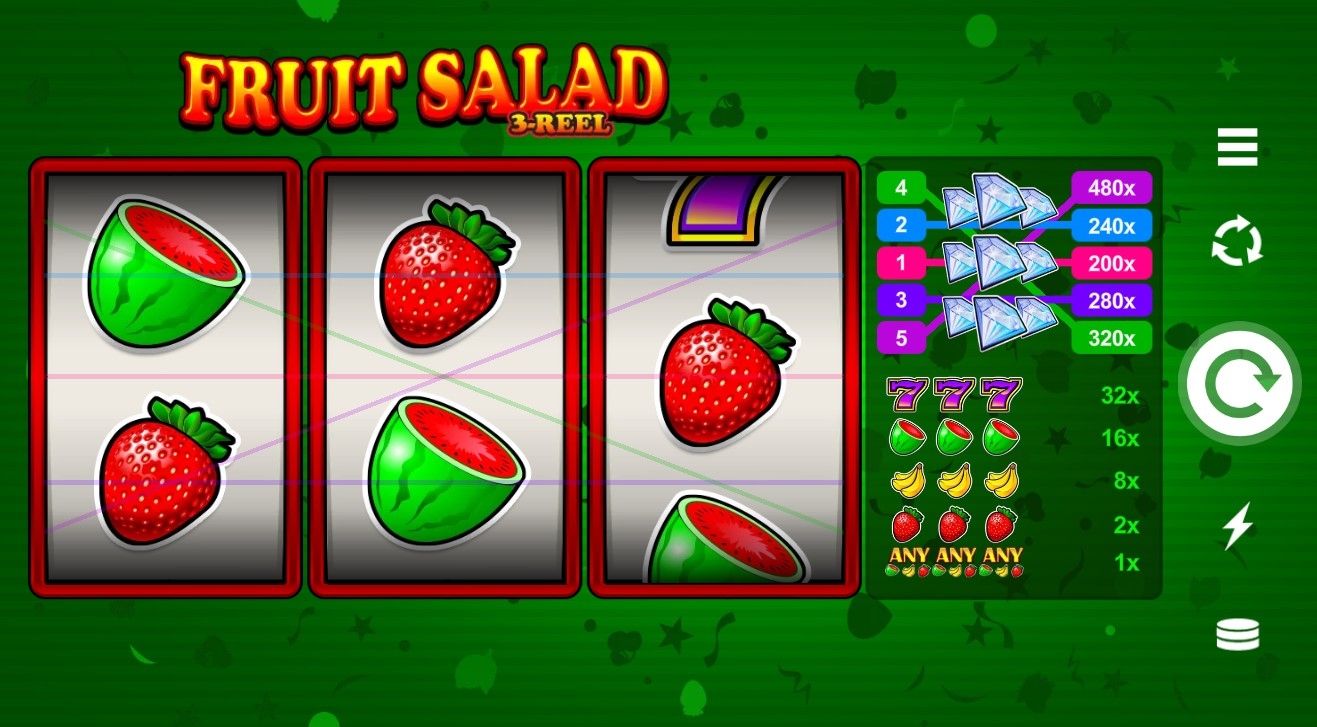Fruit Salad 3-Reel Slot Gameplay