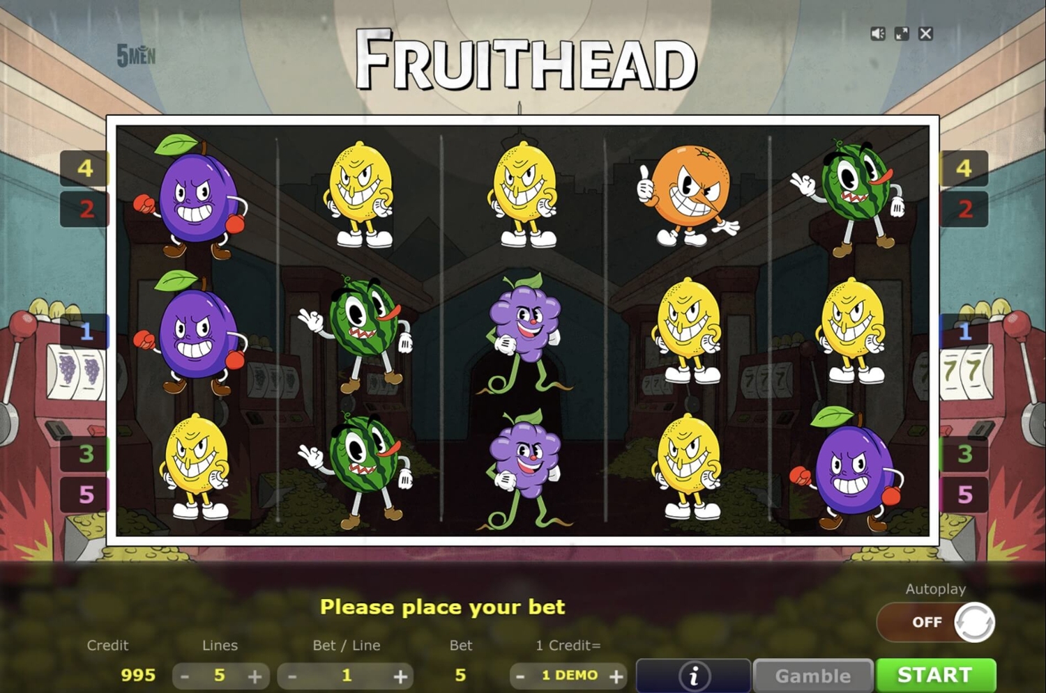 Fruithead Slot Gameplay